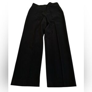 Vintage Black Pinstriped Wide Leg High Waisted Trousers Size 8